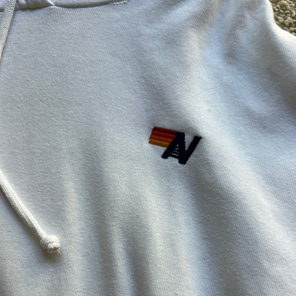 Aviator Nation White Hoodie with Colorful Smiley Faces - Picture 3 of 6